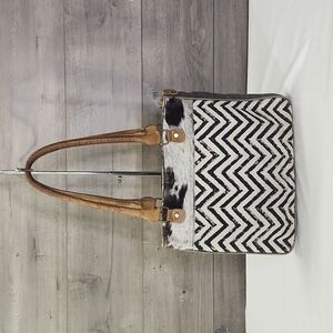 Myra B. Canvas Leather Tote Shoulder Bag